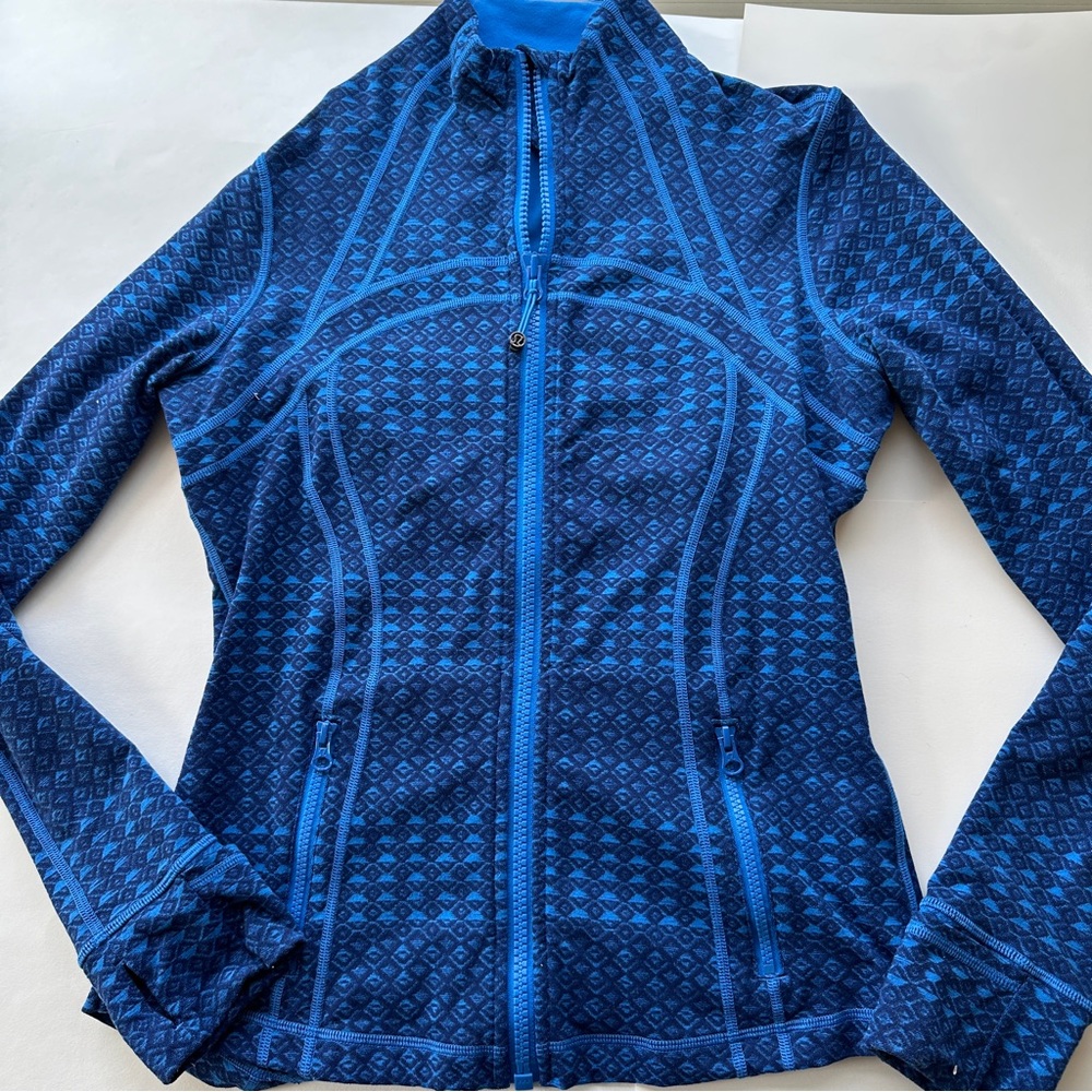 Lululemon Define Zip Jacket Triometric Blue Luon Size 10